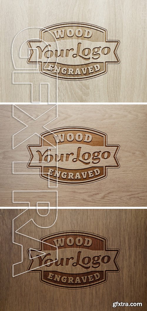 PSD Source - Wood Engraved Logo MockUp#2