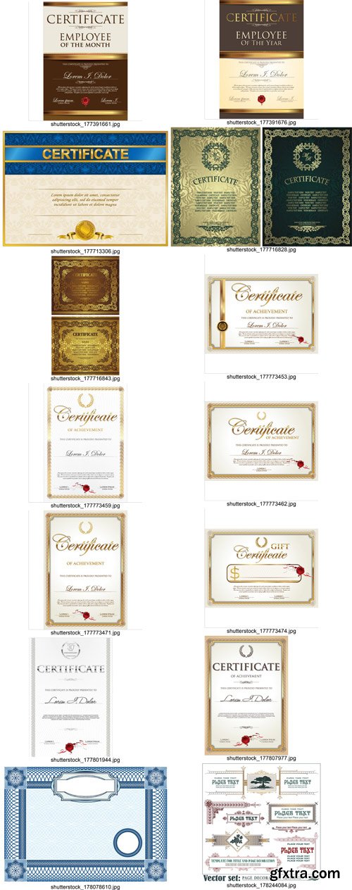 Stock Vectors - Certificate Template, 25xEps