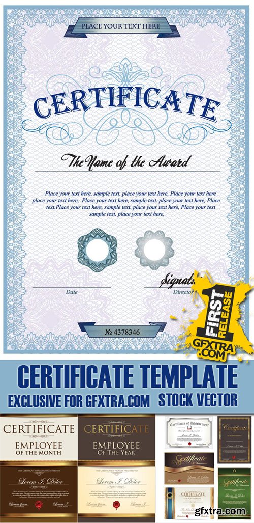 Stock Vectors - Certificate Template, 25xEps