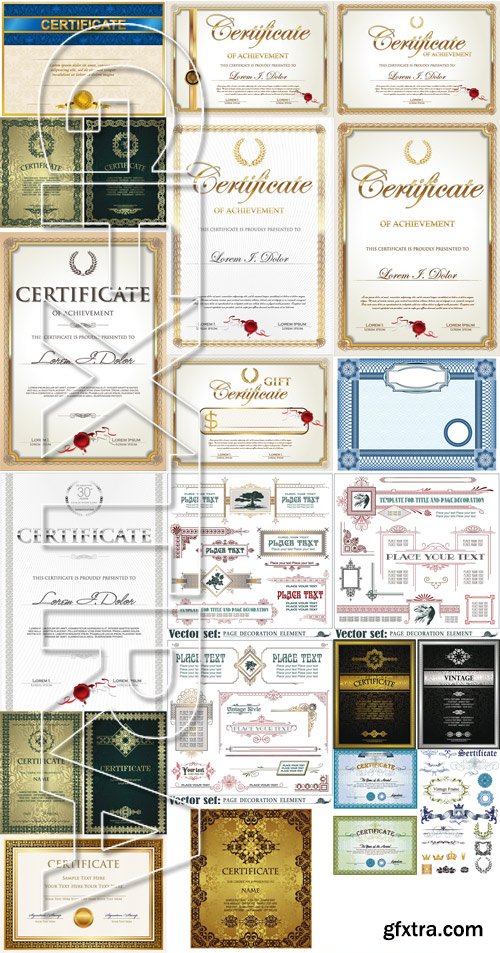 Stock Vectors - Certificate Template, 25xEps