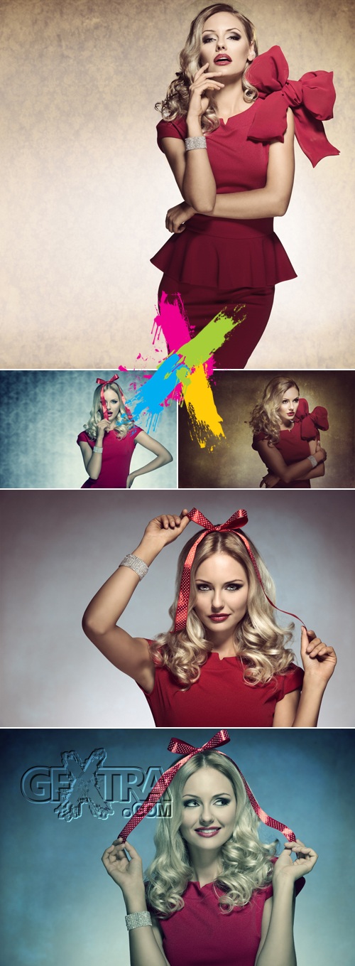 Stock Photo - Blonde Woman in Retro Style