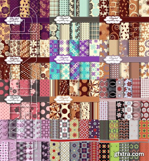 Stock Vectors - Abstract Vector Set of Scrapbook Paper, 25xEps