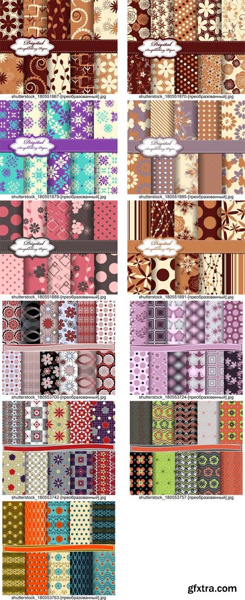 Stock Vectors - Abstract Vector Set of Scrapbook Paper, 25xEps