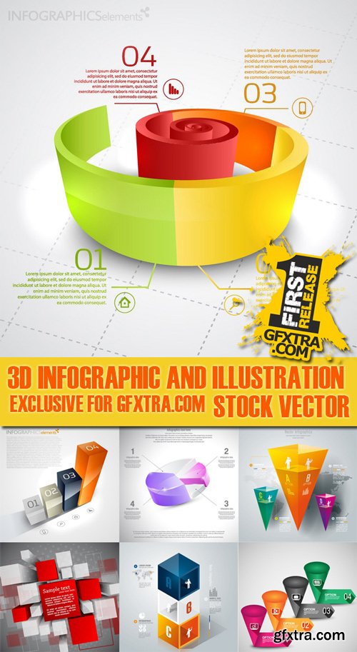 Stock Vectors - 3D infographic and illustration, 25xEps