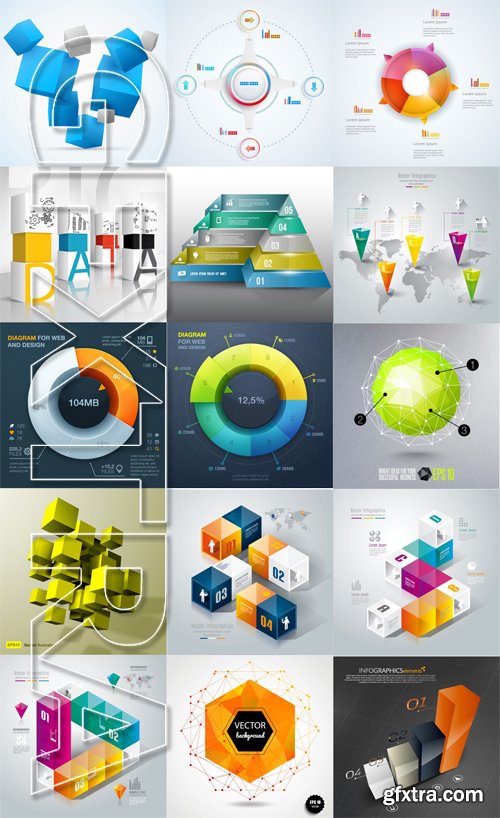 Stock Vectors - 3D infographic and illustration, 25xEps