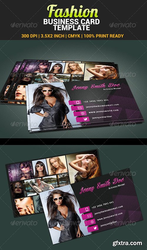 GraphicRiver Fashion Model Actress Business Card Template 4805733