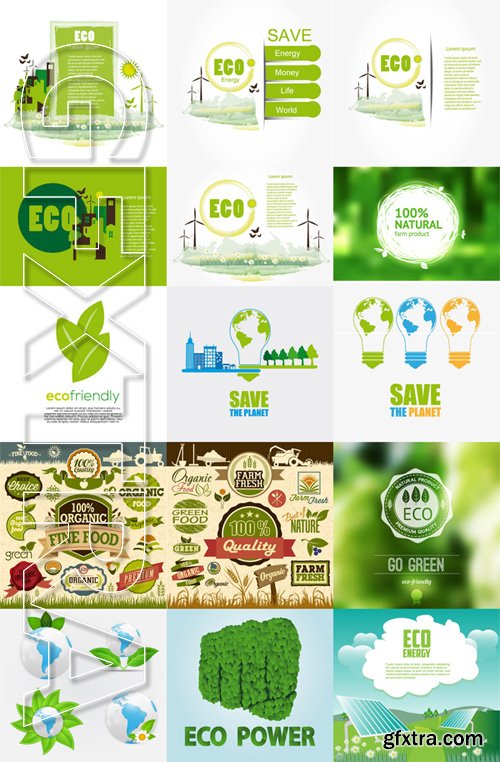 Stock Vectors - Ecology Concept, 25xEps