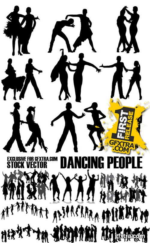 Stock Vectors - Dancing people, 25xEps