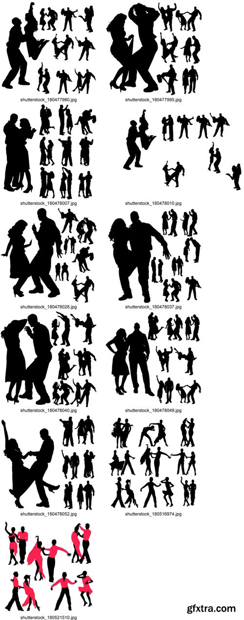 Stock Vectors - Dancing people, 25xEps