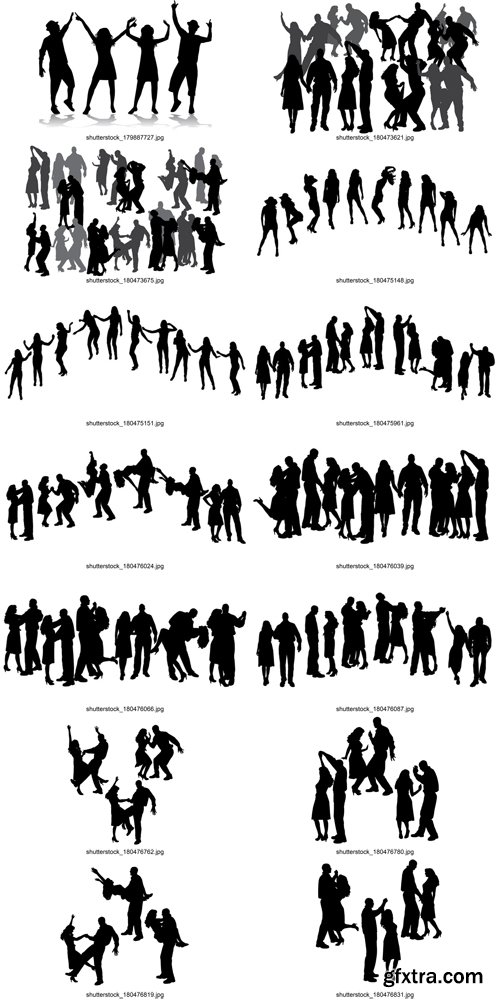 Stock Vectors - Dancing people, 25xEps