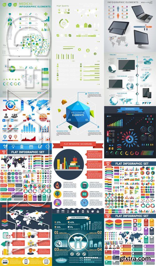 Stock Vectors - Mega Collection of Infographics element, 25xEps