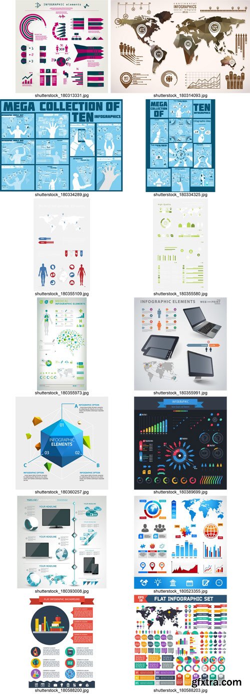 Stock Vectors - Mega Collection of Infographics element, 25xEps