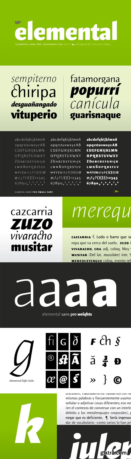 Elemental Sans Pro Font Family - 8 Fonts for $256