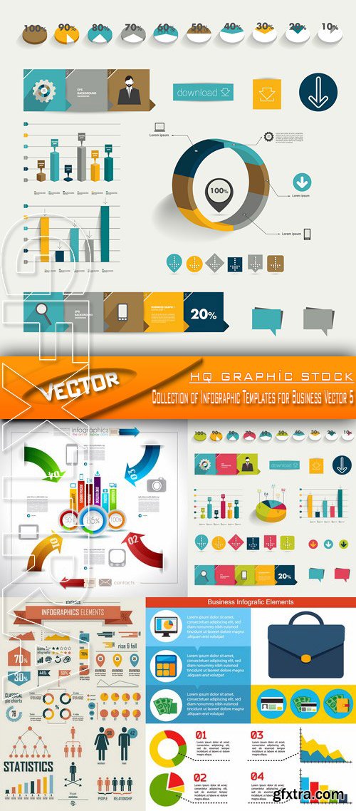 Stock Vector - Collection of Infographic Templates for Business Vector 5