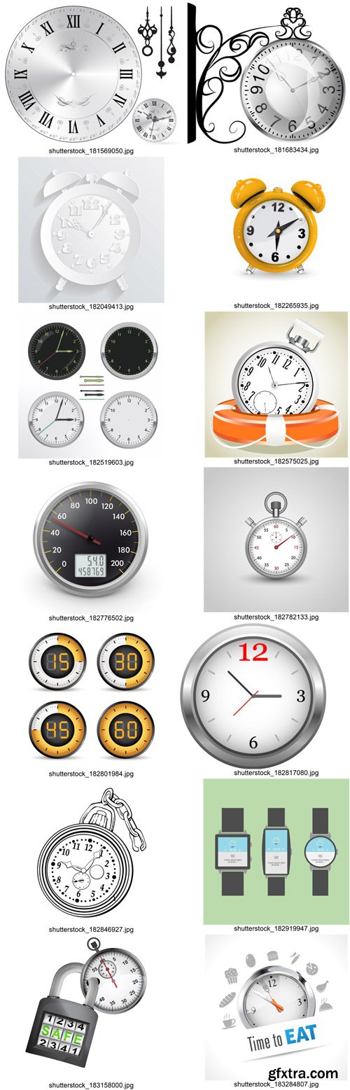 Shutterstock - Alarm clock, Time, watch 2, 25xEps