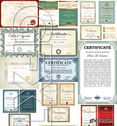 Stock Vectors - Certificate Template 2, 25xEps