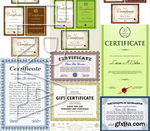 Stock Vectors - Certificate Template 2, 25xEps