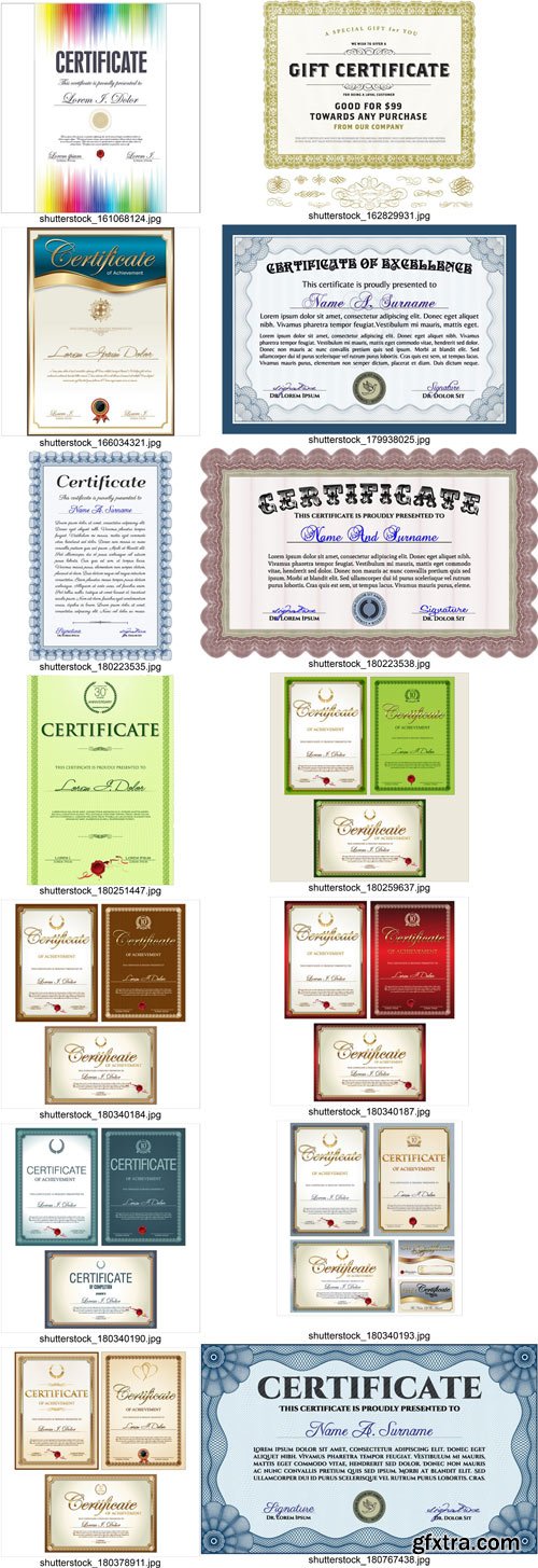 Stock Vectors - Certificate Template 2, 25xEps