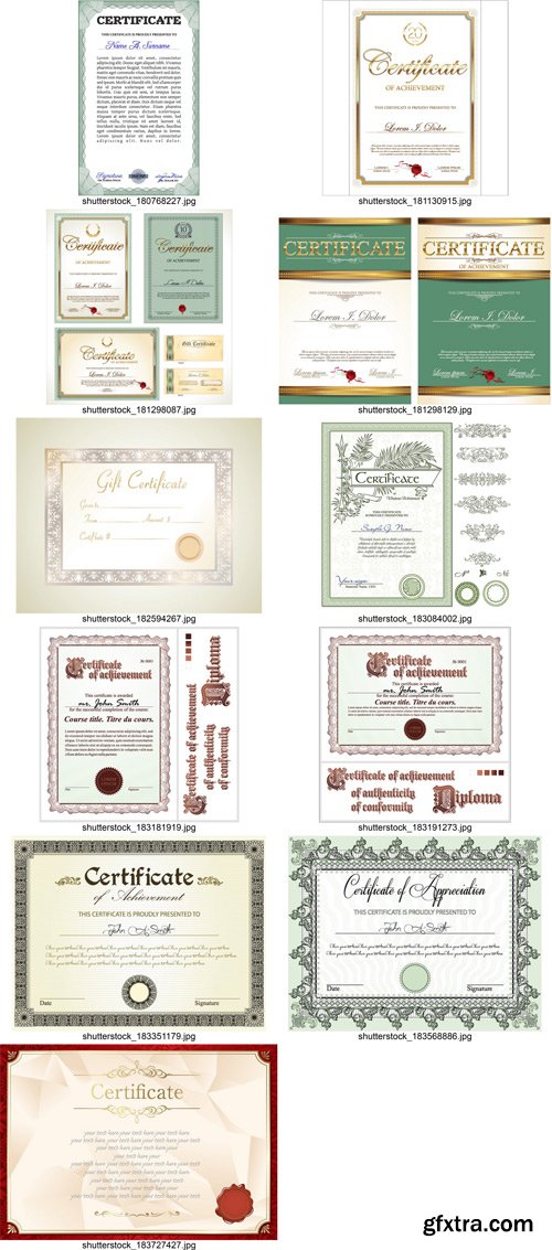 Stock Vectors - Certificate Template 2, 25xEps