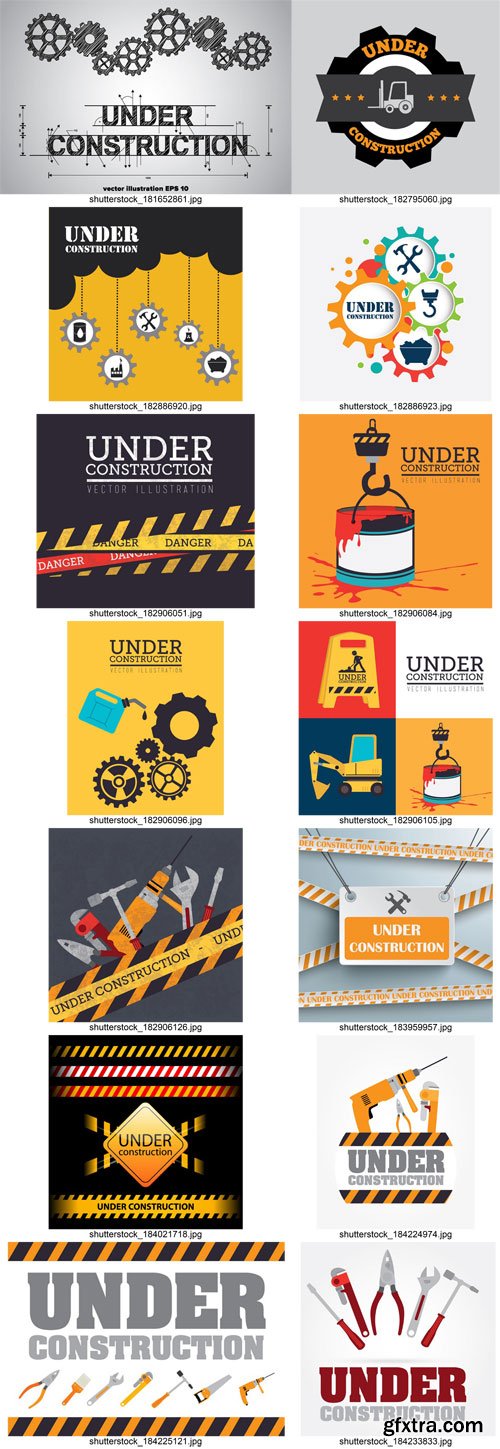 Stock Vectors - Under construction, 25xEps