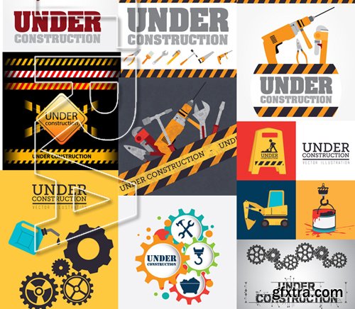 Stock Vectors - Under construction, 25xEps