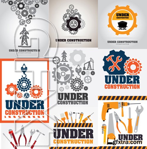 Stock Vectors - Under construction, 25xEps