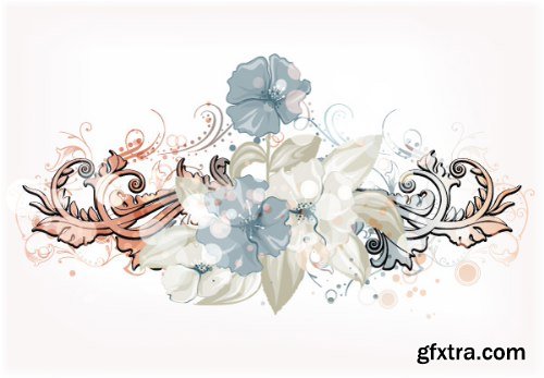 Floral Retro Vectors Pack 6