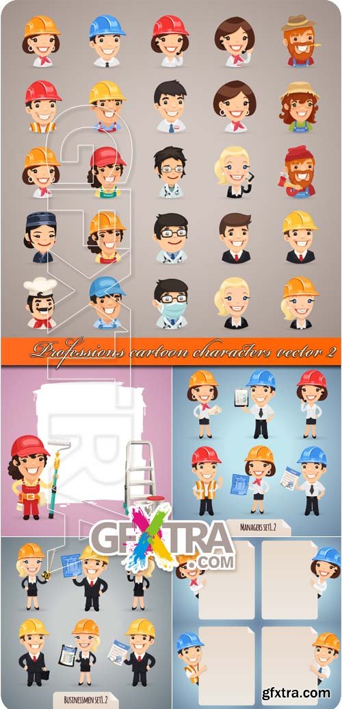 Professions cartoon characters vector 2