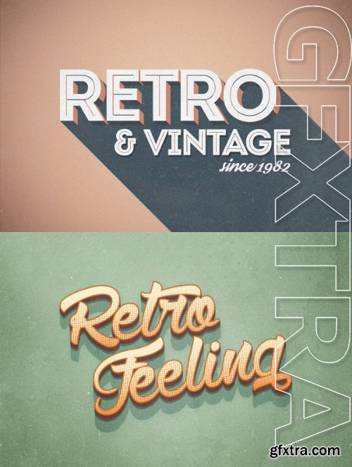 3D Retro and Vintage Text Effects Pack 2