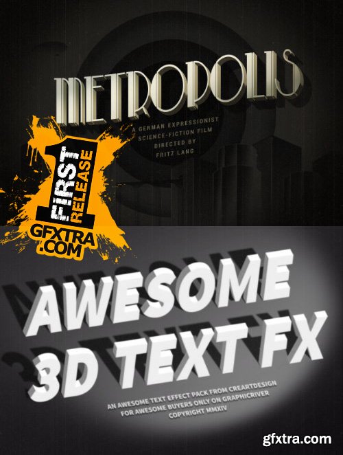 3D Retro and Vintage Text Effects Pack 6