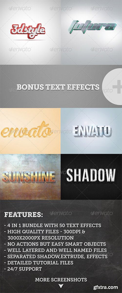 GraphicRiver Bundle - 50 Creative 3D Text Effects 7414888