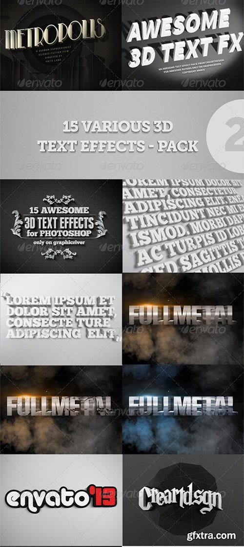 GraphicRiver Bundle - 50 Creative 3D Text Effects 7414888