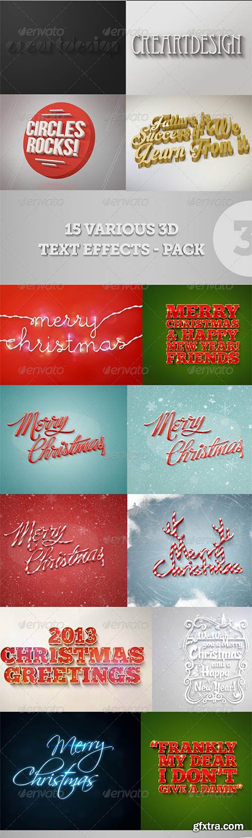 GraphicRiver Bundle - 50 Creative 3D Text Effects 7414888