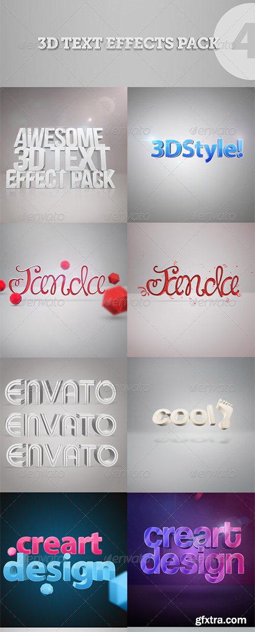 GraphicRiver Bundle - 50 Creative 3D Text Effects 7414888