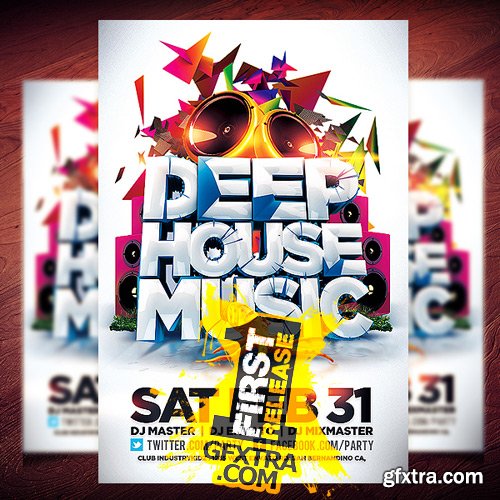 Deep House Music Flyer Template