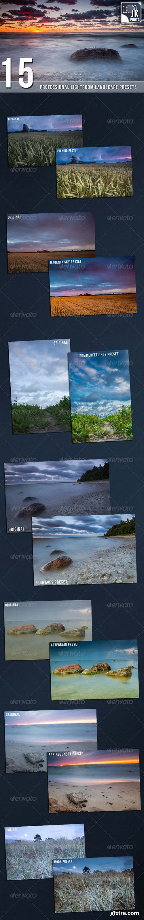 GraphicRiver 15 PRO Landscape and Nature Lightroom presets 7174086