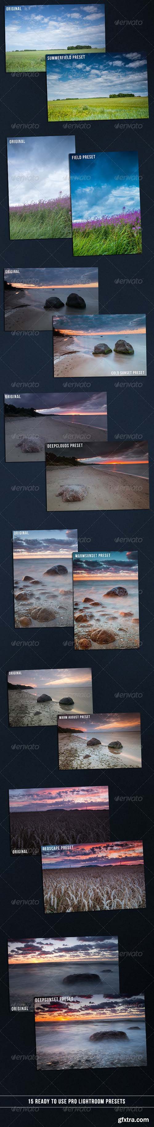 GraphicRiver 15 PRO Landscape and Nature Lightroom presets 7174086