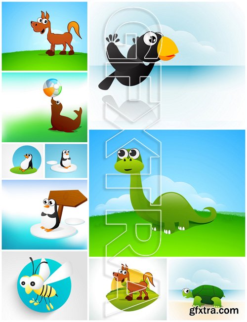 Funny Cartoons Vector Pack 1