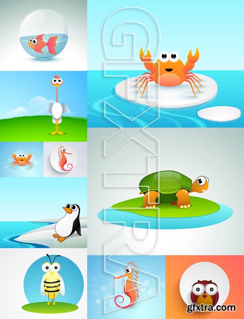 Funny Cartoons Vector Pack 4