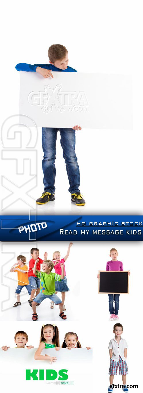 Stock Photo - Read my message kids