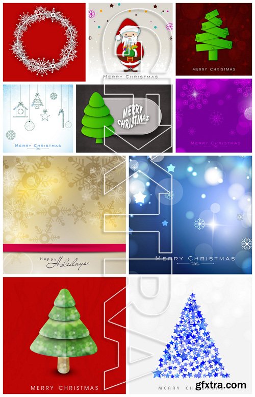 Christmas Backgrounds Vector Collection 1