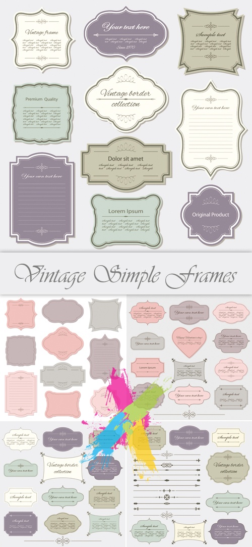 Vintage Classic Simple Frames Vector