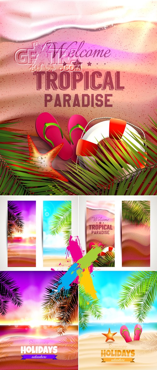 Summer 2014 Holidays Backgrounds Vector