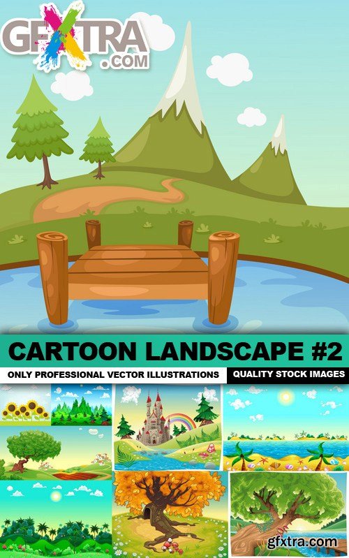 Cartoon Landscape #2 - 25 Vector