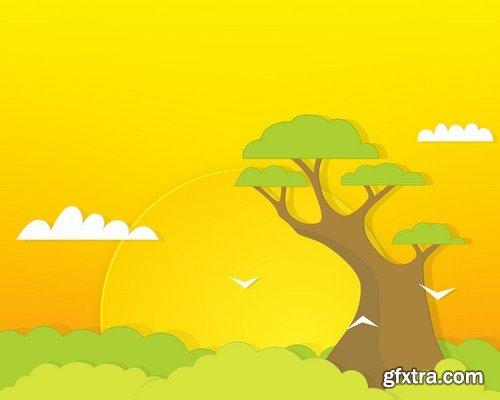 Cartoon Landscape #2 - 25 Vector