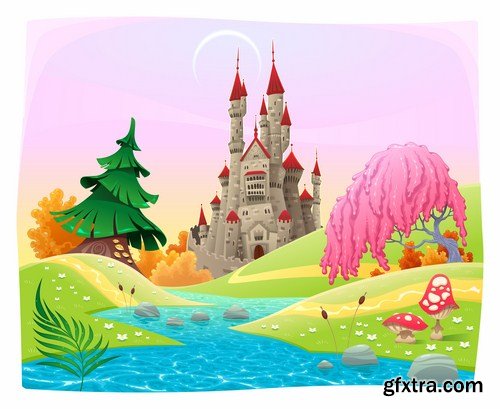 Cartoon Landscape #2 - 25 Vector