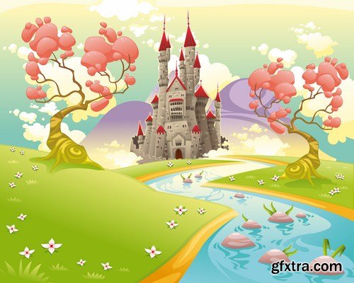 Cartoon Landscape #2 - 25 Vector