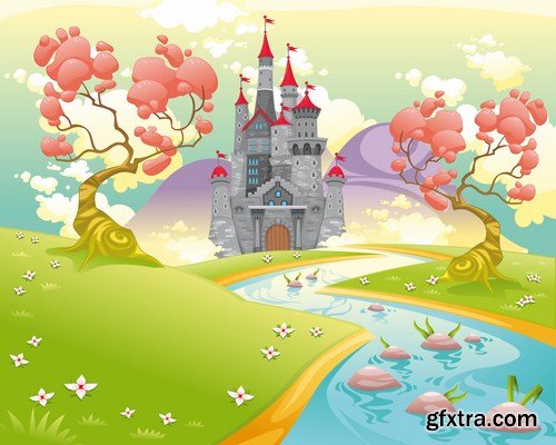 Cartoon Landscape #2 - 25 Vector