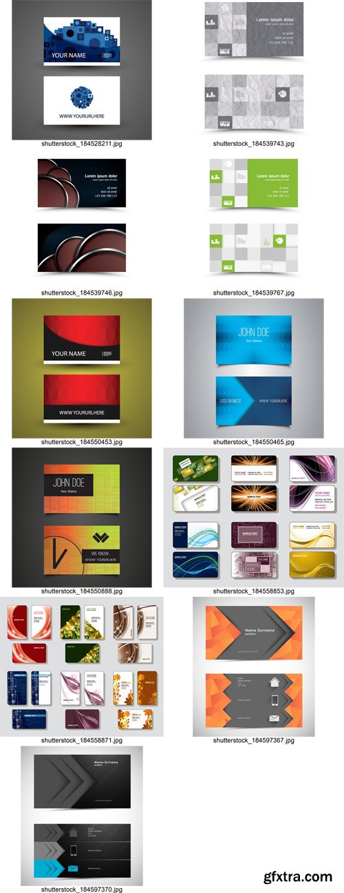 Stock Vectors - Business Card Template, 25xEps