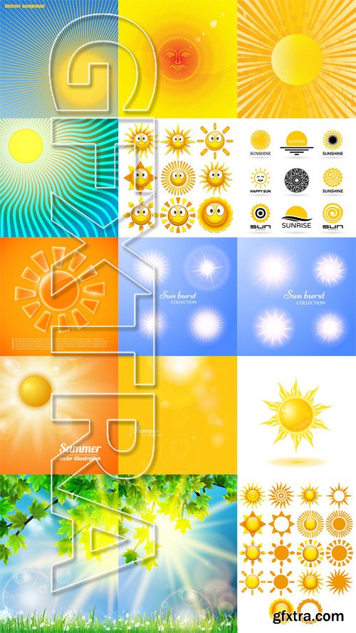 Stock Vectors - Sun, Summer, Rays., 25xEps